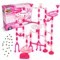 Marble Genius Marble Run Starter Set STEM Toy for Kids Ages 4 - 12 - 130 Complete Pieces (80 Translucent Marbulous Pieces and 50 Glass Marbles), Construction Building Block Toys, Pink,
